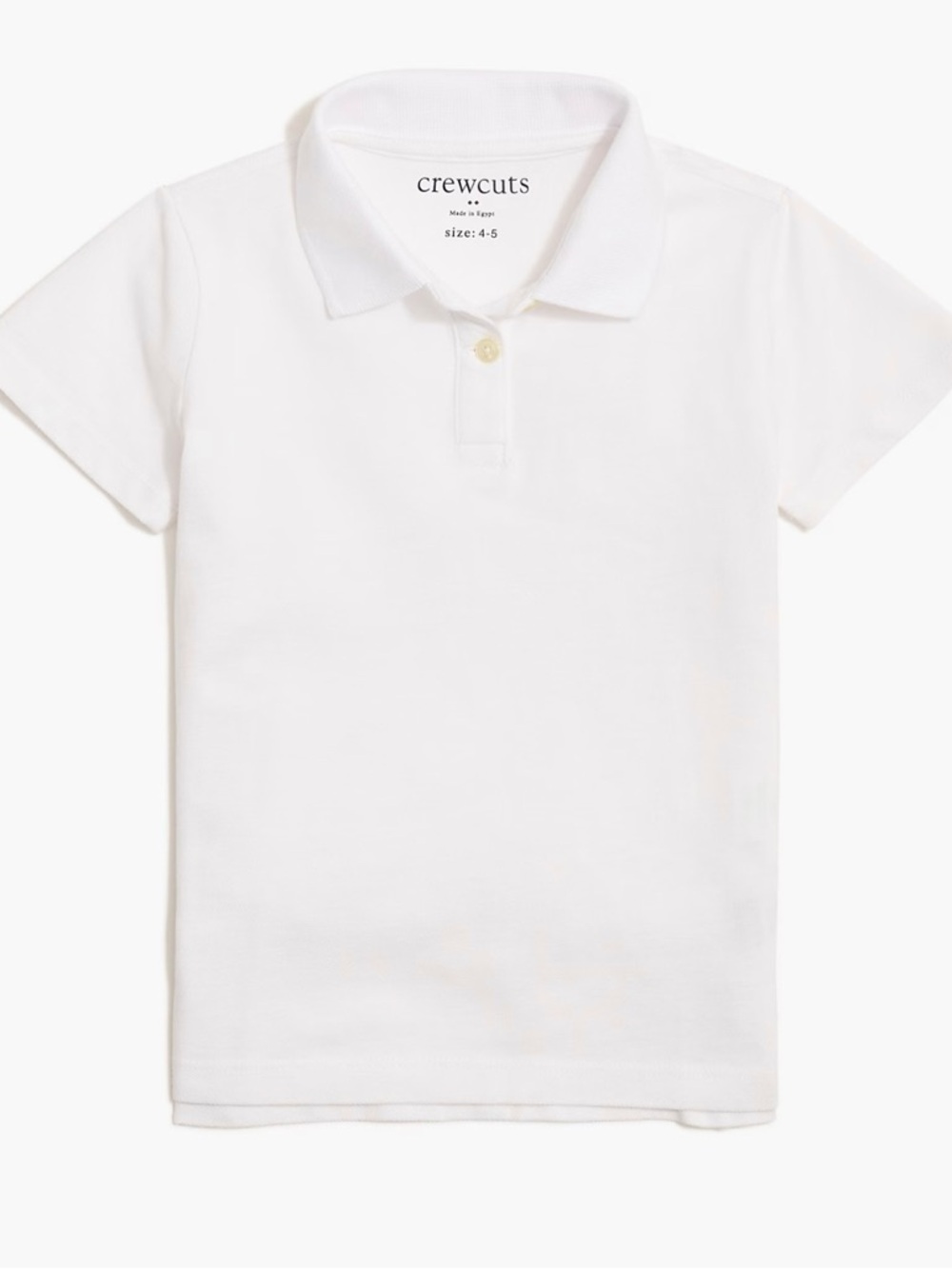 NWT J. Crew Crewcuts Kids' Piqué Polo Short Sleeve White